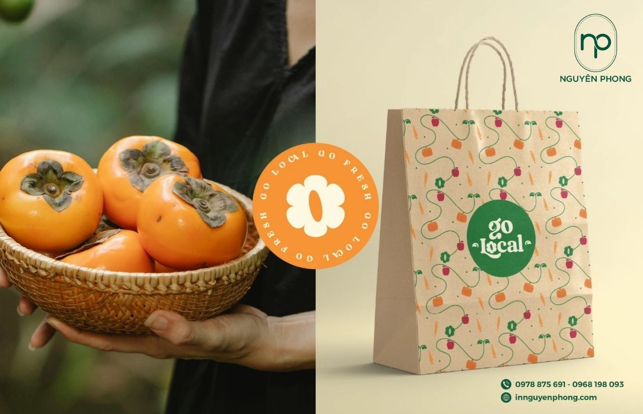 Mẫu thiết kế logo tạp hóa trên túi giấy